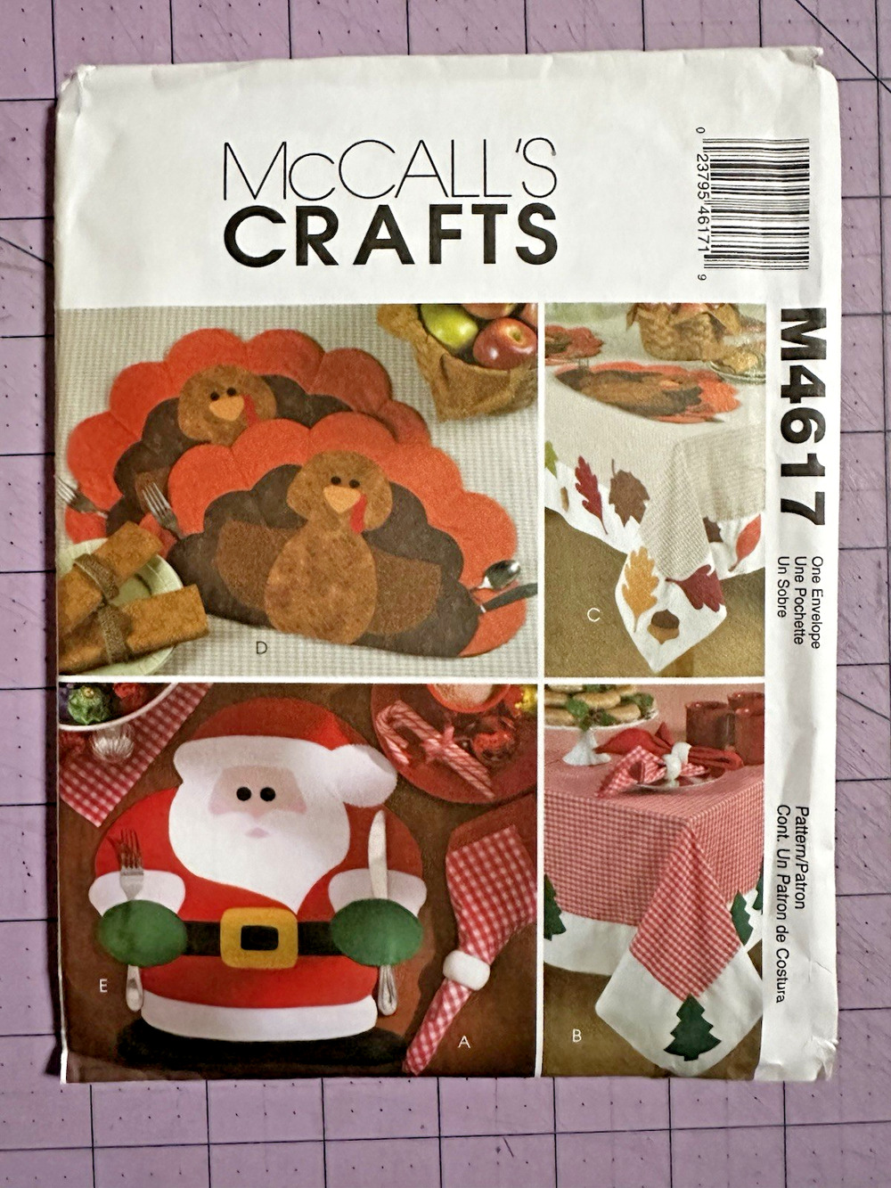 UNCUT McCall's Crafts Pattern M4617 Holiday Table Thanksgiving Christmas